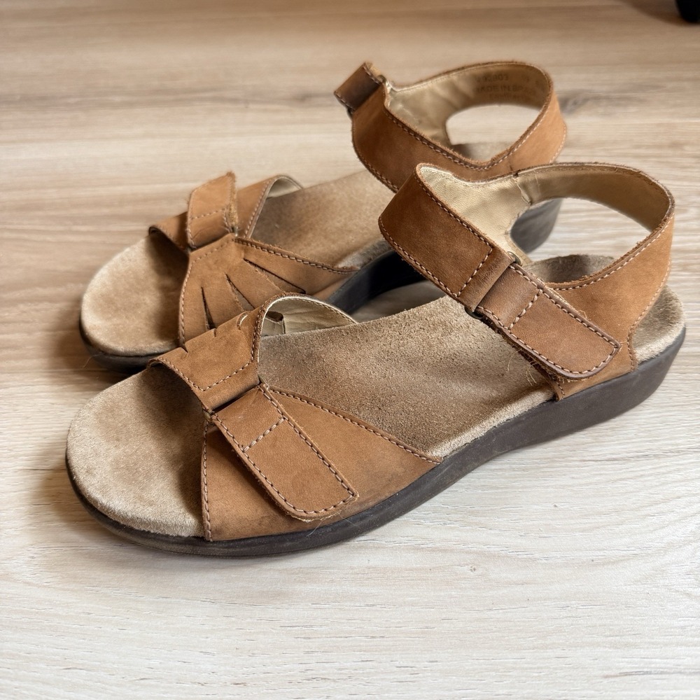 Rockport Women's Sandal St. Lucia 5.5 Tan Leather Open Toe With‎ Box